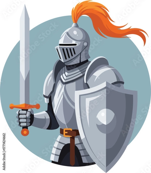 Obraz medieval knight with sword