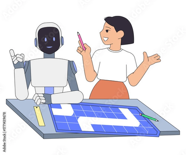 Fototapeta Enhancing design process with human-machine collaboration