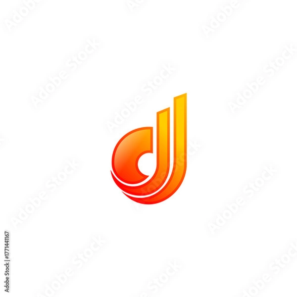 Fototapeta Vibrant Logo Concept: Abstract Symbol Representing Growth and Progress with Interconnected Forms and Gradated Warm Tones, Ideal for Modern Brand Identity and Visual Communication