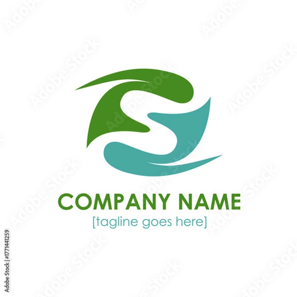 Fototapeta Modern Swirl Logo Design with Natural Palette: An Abstract Emblem Reflecting Growth, Sustainability, and Harmony in a Minimalist and Versatile Graphic Representation