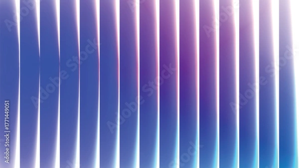 Fototapeta A vertical glass motion, glowing white, blue, purple, fractal glass effect gradient on a white background, ribbed, Spectrum waves effect, ethereal glass effect, neon, sense of motion, 8K.