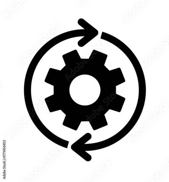 Obraz settings refresh icon vector on white background