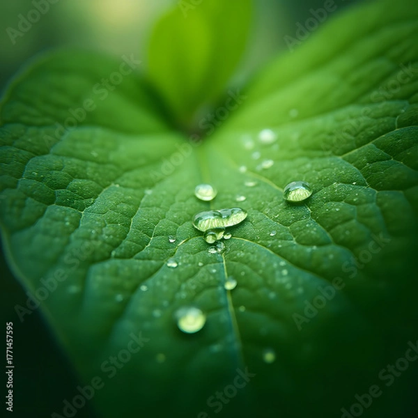 Fototapeta Green Leaf Vein Macro Texture