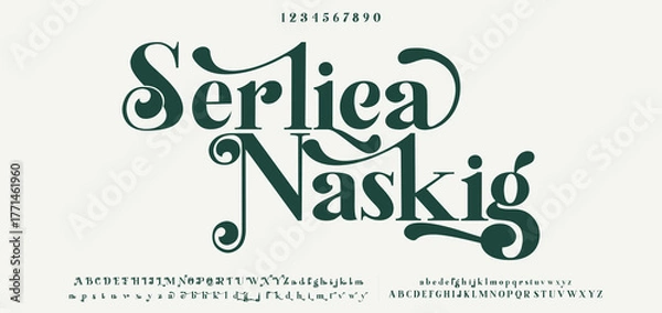 Obraz Luxury alphabet letters font. Typography elegant wedding classic lettering serif fonts decorative vintage retro concept.