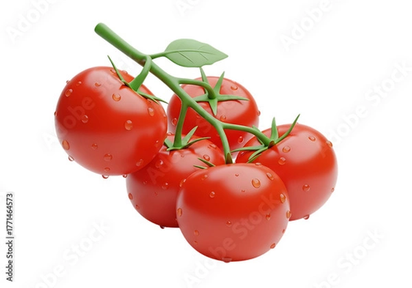 Obraz Fresh red tomato isolated on transparent background for healthy eating concept