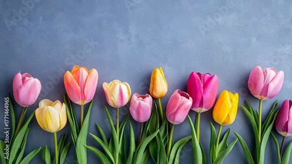 Fototapeta Tulips, copy space