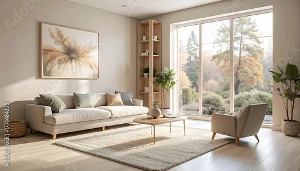 Obraz Cozy Nordic-Inspired Lounge