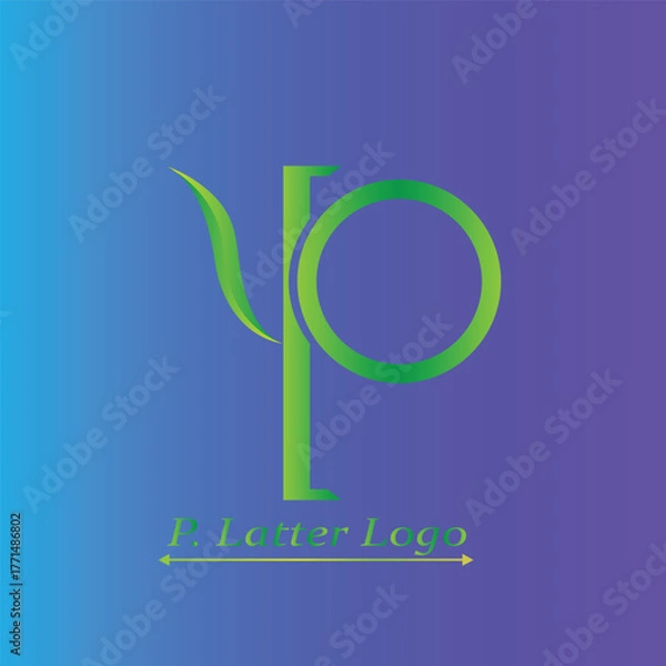 Obraz Letter P Logo on Gradient Background
