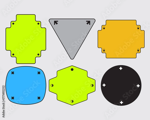 Fototapeta Vintage badge emblem logo frame border template ollection set bundle editable