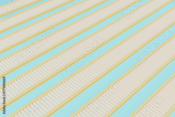 Fototapeta Conveyors line, industry business, Roller, 3D rendering