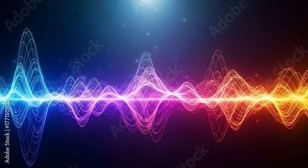 Fototapeta Abstract Energy Wave Spectrum – Glowing Vibrant Frequency Lines Technology Background.