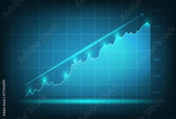 Obraz business graph on a blue background