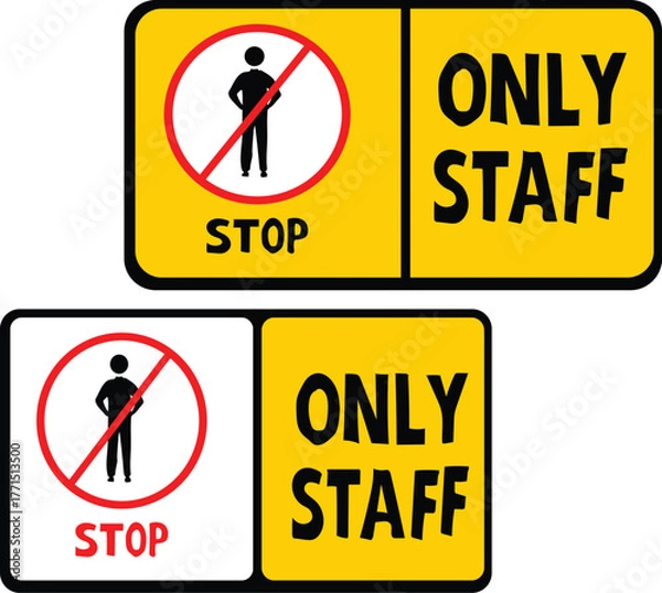 Obraz do not enter sign staff only warning Sign