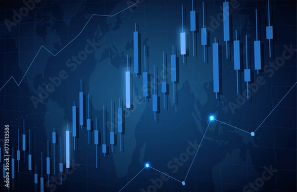 Obraz stock market graphs