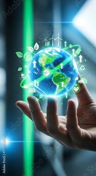 Obraz Futuristic Green Tech Innovations — Merging Technology and Sustainability