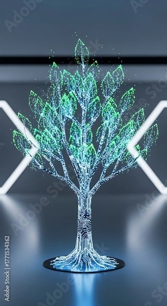 Obraz Futuristic Green Tech Innovations — Merging Technology and Sustainability