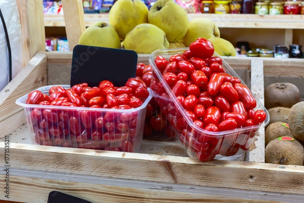 Obraz Fresh Cherry Tomatoes at Market.