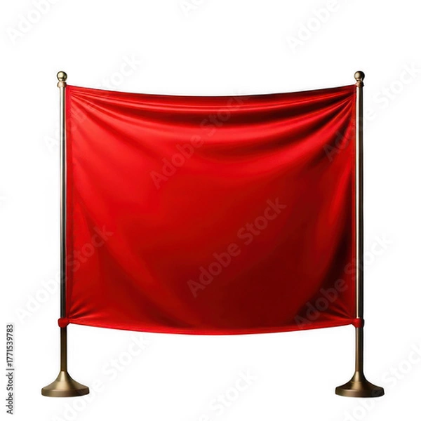 Fototapeta Red empty blank banner isolated on transparent or white background