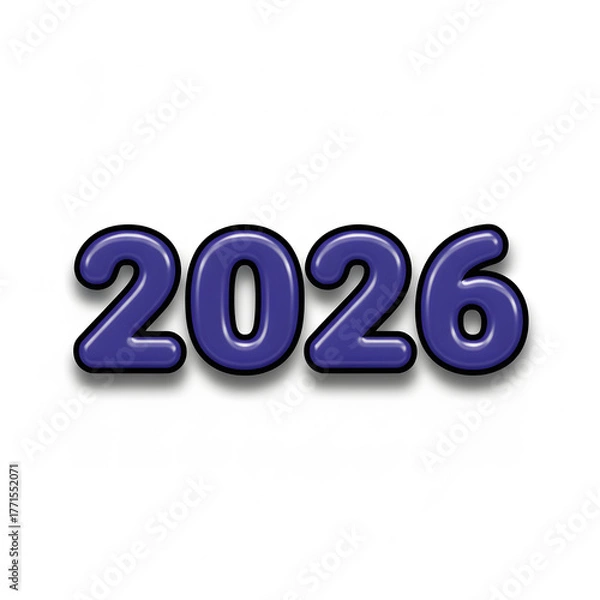 Fototapeta Bold purple 2026 numbers with a shadow effect for the new year