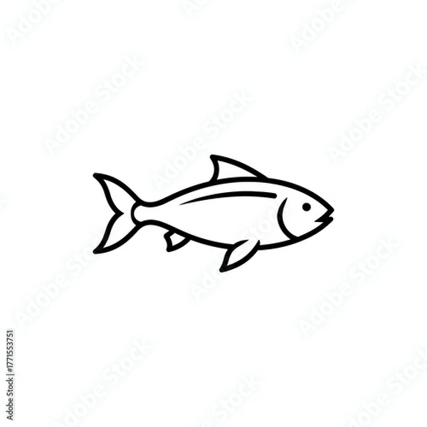 Obraz simple vector icon of fish