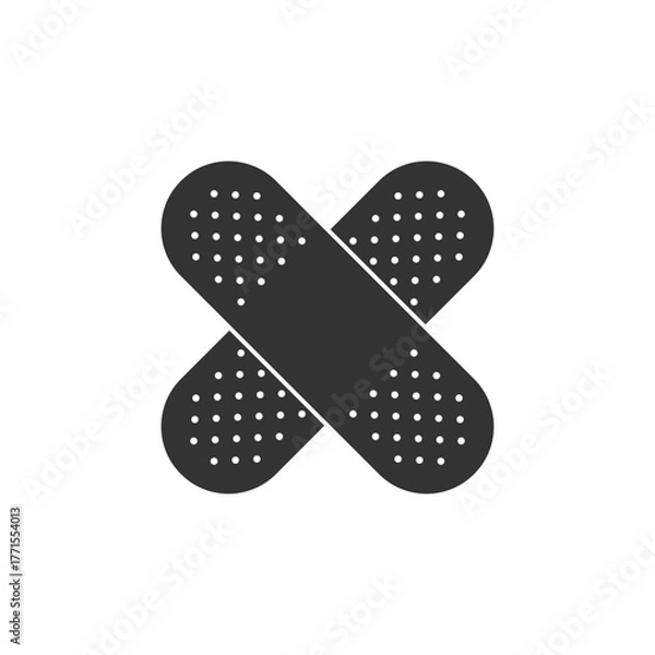 Fototapeta Band aid graphic icon. Crossed plasters symbol. Wound band graphic sign isolated on white background. Vector illustration 