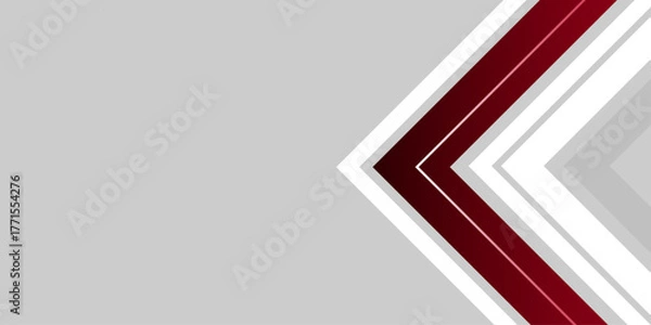 Obraz Modern gray abstract vector long banner background.Abstract background design with geometric shape.red and white banner background with diagonal stripes design.Futuristic lighting background.