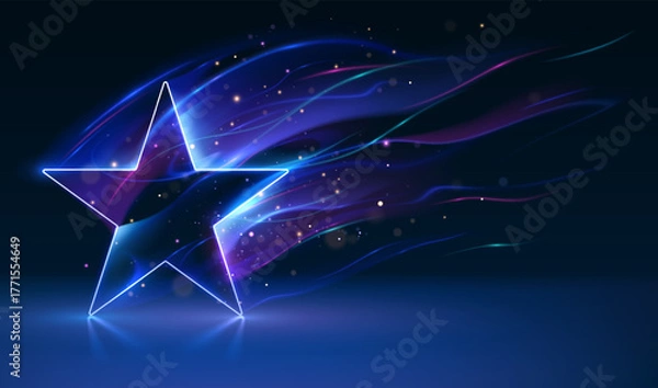 Fototapeta Star shape with motion light effect