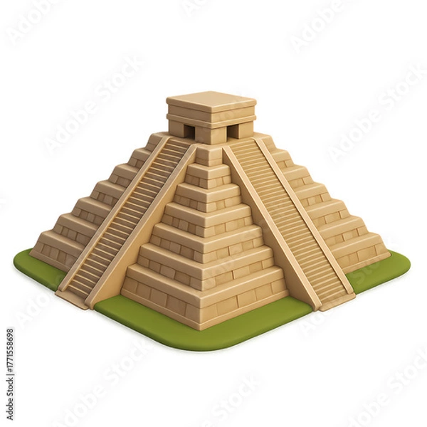 Fototapeta 3D Chichen Itza Pyramid Illustration