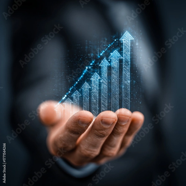 Obraz Future Business Strategy Digital Growth Arrow