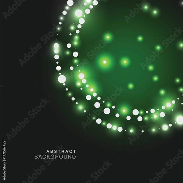 Fototapeta Abstract ring design with luminous swirling backdrop. Glowing spiral. Vector background