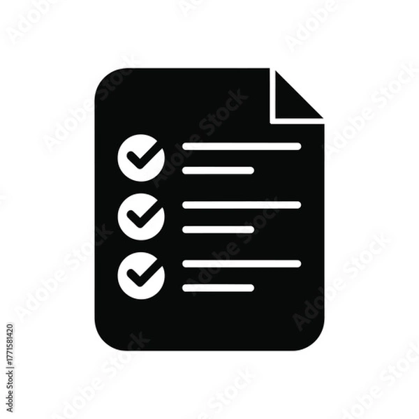 Fototapeta Checklist icon illustration of form with check marks on white background