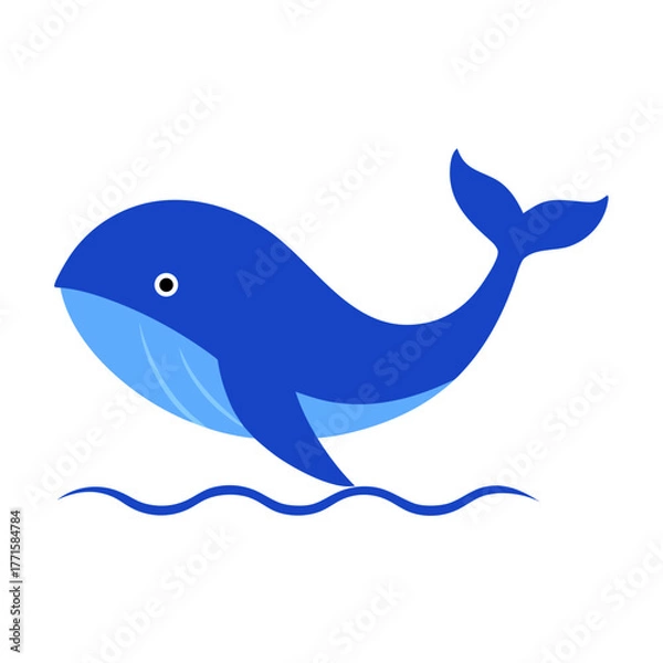 Obraz blue whale cartoon