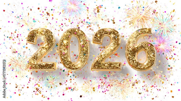 Obraz Elegant Happy New Year 2026 Numbers and Modern Typography 
