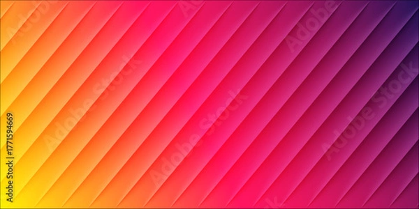 Obraz Bright Warm Rainbow Diagonal Striped Background with Sunset Gradient Texture vector design 