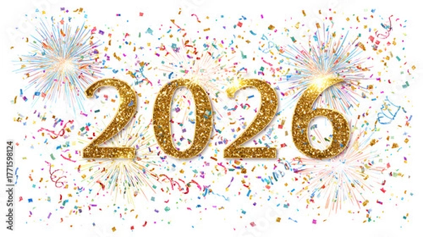 Obraz Elegant Happy New Year 2026 Numbers and Modern Typography 