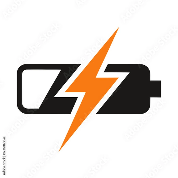 Fototapeta lightning icon on a white background