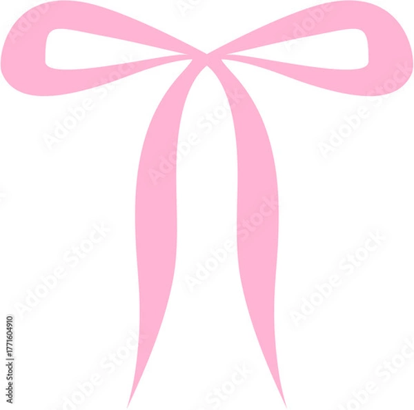 Fototapeta Cute Pink Bow Decorative Element, Cute Pink Ribbon Clipart