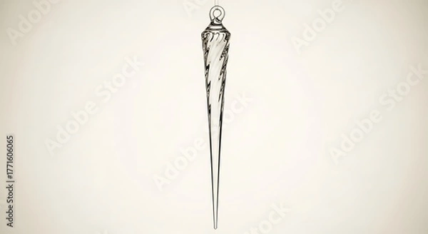 Obraz Elegant spun glass icicle ornament glistens with festive holiday sparkle, capturing winter magic