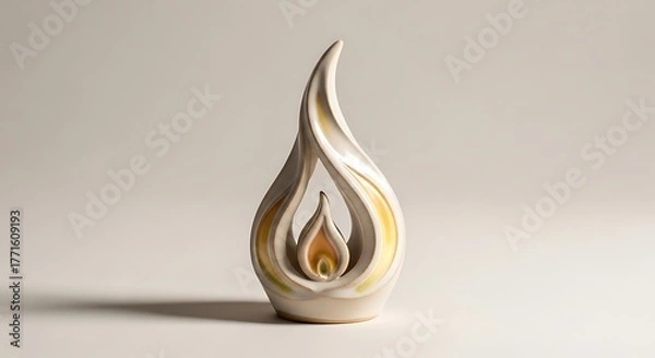 Obraz Elegant ceramic sculpture abstract flame design bright modern decor piece