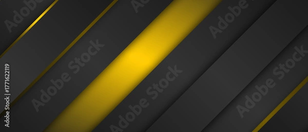 Fototapeta Abstract geometric design with layered yellow shapes