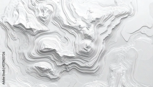 Obraz Abstract Topographic White Landscape for Wellness Design and Healthcare Concepts. Textured Background.