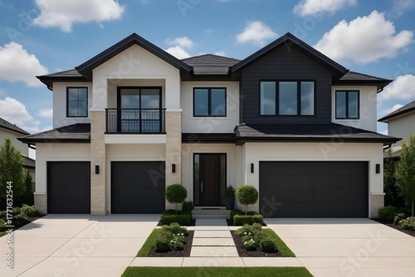 Fototapeta modern house with garden