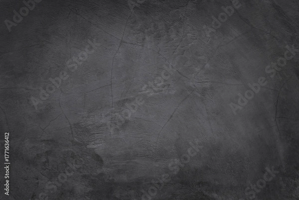 Fototapeta Dark grey concrete cement wall texture background with old and vintage style.