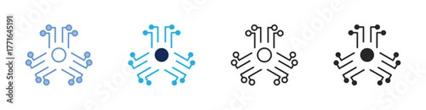 Fototapeta Neural Network Icon Collection Featuring Multiple Styles