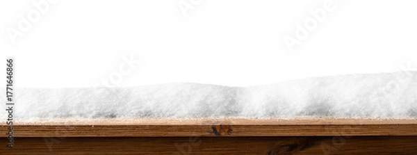 Obraz a winter Christmas background with snow on the wood.