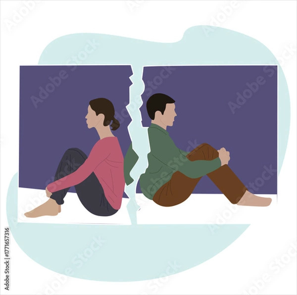 Fototapeta photo of a couple separating