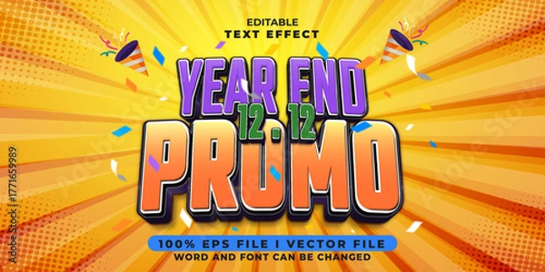 Fototapeta 3d year end 12 12 promo bold text effect
