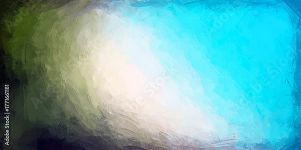 Fototapeta abstract brush stroke blended layered shadow wave effect dark faded dark ash gray military green to beige and blue water color gradient background back drop shore line 	