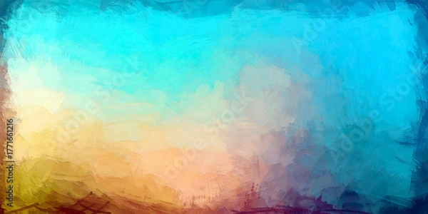 Fototapeta shore line abstract brush stroke blended layered shadow wave effect dark faded dark orange yellow green to beige and blue water color gradient background back drop 