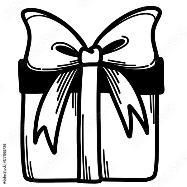 Obraz Christmas Gift Doodle